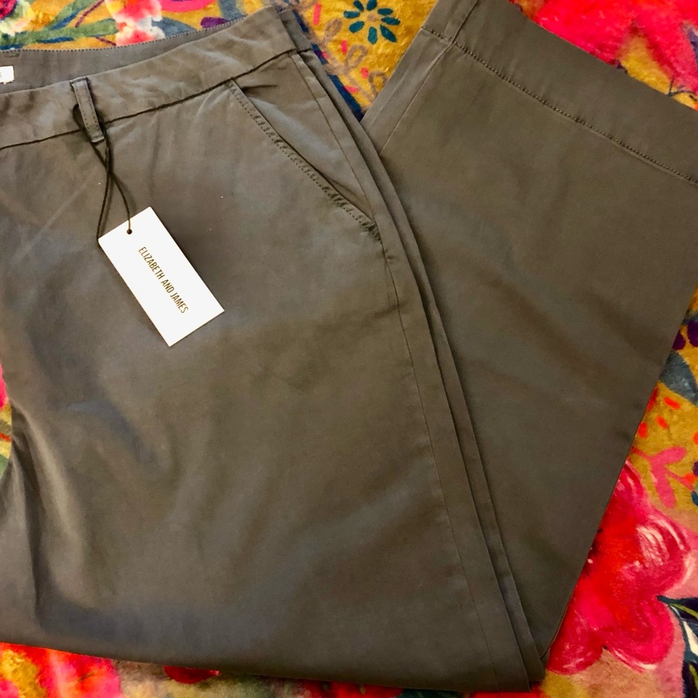 ELIZABETH AND JAMES gray crop pants. Sz 18 NWT